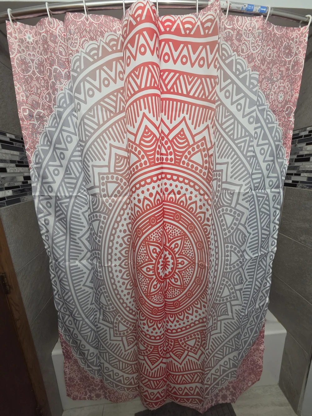 Stall Sized Water Resistant Fabric Shower Curtain
